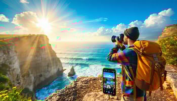 Picture cliffs and sunset