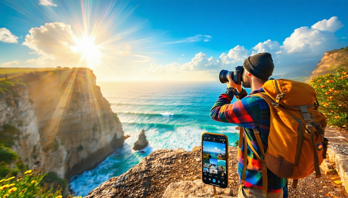 Picture cliffs and sunset
